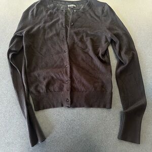 Express Black Cardigan Sweater with back panel lace detail